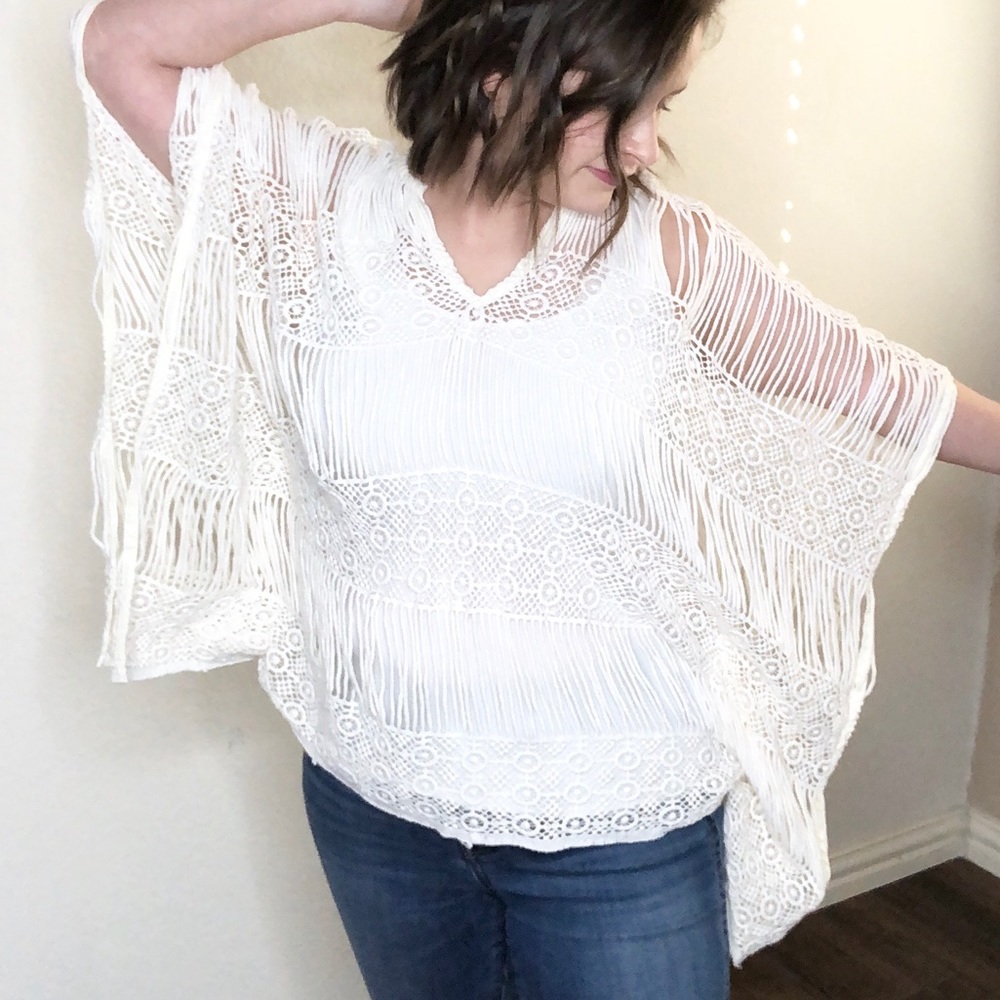 2/$10 SALE!  C. Luce Crochet Blouse sz Small